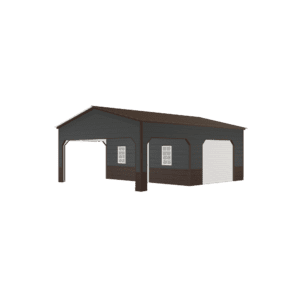 metal combo garage building vector