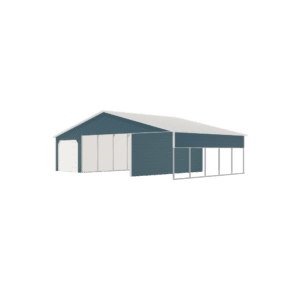metal straight-roof barn building vector