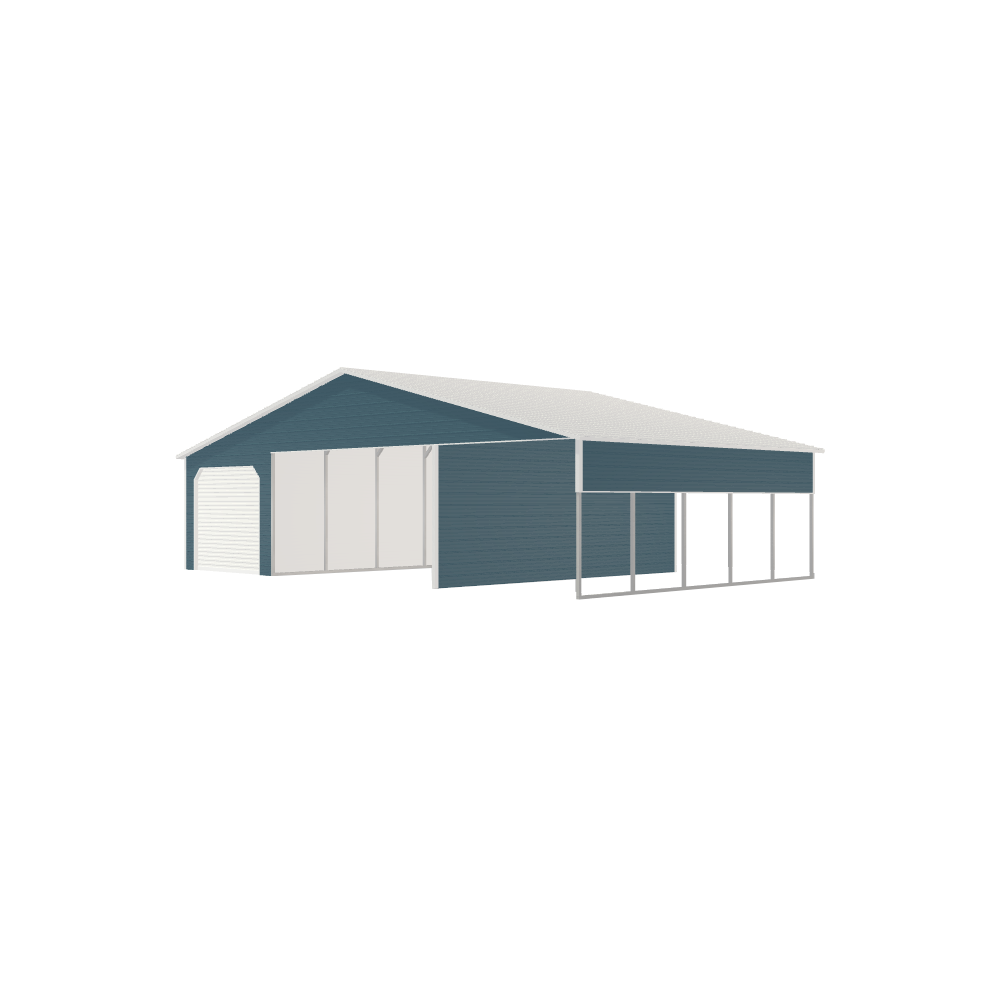metal straight-roof barn building vector